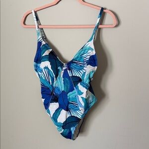 Billabong Tropical Blue and White One-Piece Swimsuit